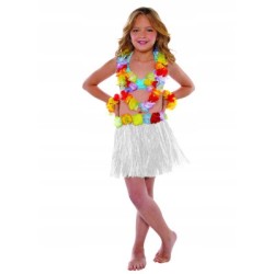 SPÓDNICZKA HAWAJSKA TRAWIASTA 30 cm LUAU BIAŁA