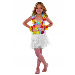 SPÓDNICZKA HAWAJSKA TRAWIASTA 30 cm LUAU BIAŁA