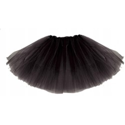 SPÓDNICZKA TIUL tiulowa tutu 40 cm I CZARNA GĘSTA