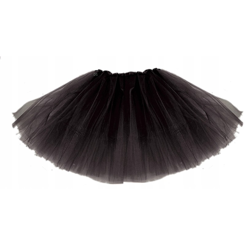 SPÓDNICZKA TIUL tiulowa tutu 40 cm I CZARNA GĘSTA