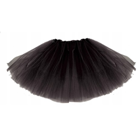SPÓDNICZKA TIUL tiulowa tutu 40 cm I CZARNA GĘSTA
