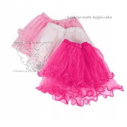 SPÓDNICZKA TIUL KSIĘŻNICZKI falbana pod róż ciemny