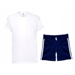 STRÓJ WF GIMNASTYKĘ KOSZULKA SPODENKI 140 GRANAT