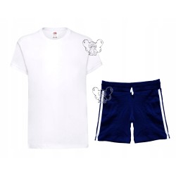 STRÓJ WF GIMNASTYKĘ KOSZULKA SPODENKI 140 GRANAT