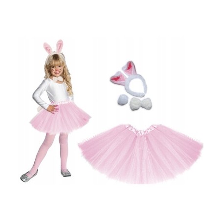 STRÓJ KOSTIUM KRÓLIKA ZAJĄCA WIELKANOC RÓŻ 30CM