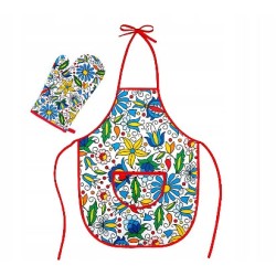 RĘKAWICA KUCHENNA + FARTUCH FOLK PLAMOODPORNE