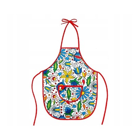 FARTUSZEK FARTUCH FOLK PLAMOODPORNY KASZUBSKI WZÓR
