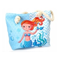 TOREBKA TORBA PLAŻOWA dziecięca syrenka 27x 21cm