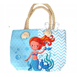 TOREBKA TORBA PLAŻOWA dziecięca syrenka 27x 21cm