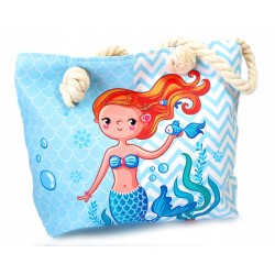 TOREBKA TORBA PLAŻOWA dziecięca syrenka 27x 21cm