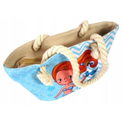 TOREBKA TORBA PLAŻOWA dziecięca syrenka 27x 21cm