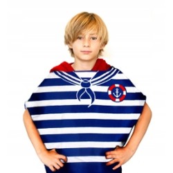 RĘCZNIK PONCHO PONCZO PLAŻOWE PASY ŻEGLARSKI