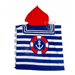 RĘCZNIK PONCHO PONCZO PLAŻOWE PASY ŻEGLARSKI