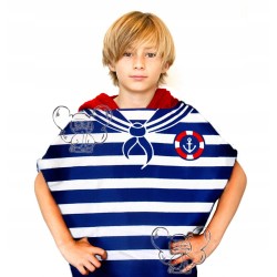 RĘCZNIK PONCHO PONCZO PLAŻOWE PASY ŻEGLARSKI