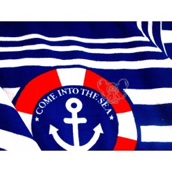 RĘCZNIK PONCHO PONCZO PLAŻOWE PASY ŻEGLARSKI