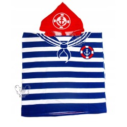 RĘCZNIK PONCHO PONCZO PLAŻOWE PASY ŻEGLARSKI