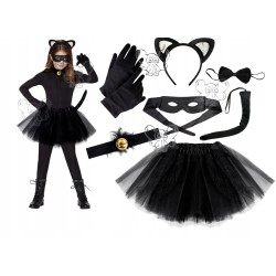 KOSTIUM KOTA USZY RĘKAW. MASKA SPÓDNICA obroża 30B