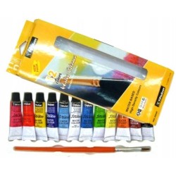 FARBY  W TUBKACH 12 SZT WATER AKRYLOWE YIPI