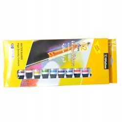 FARBY  W TUBKACH 12 SZT WATER AKRYLOWE YIPI