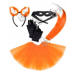 KOSTIUM LISA 5 ELEMENTÓW LIS RABUŚ 40CM POMARAŃCZ