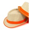 KAPELUSZ PLAŻOWY FEDORA SIZALOWY POMARAŃCZ NEON