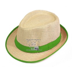 KAPELUSZ PLAŻOWY FEDORA SIZAL NATURALNY ZIELONY