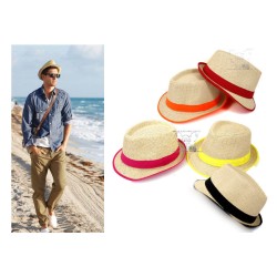 KAPELUSZ PLAŻOWY FEDORA SIZAL NATURALNY ZIELONY