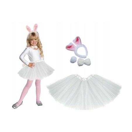 STRÓJ KOSTIUM KRÓLIKA ZAJĄCA WIELKANOC BIAŁY 30cm