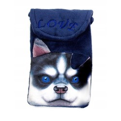TORBA torebka TELEFON PRINT PLUSZ PIES NIEBIESKI10