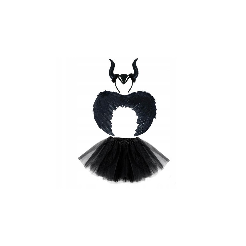 KOSTIUM MALEFICENT DIABOLINA CZAROWNICA 30CM/O/S45