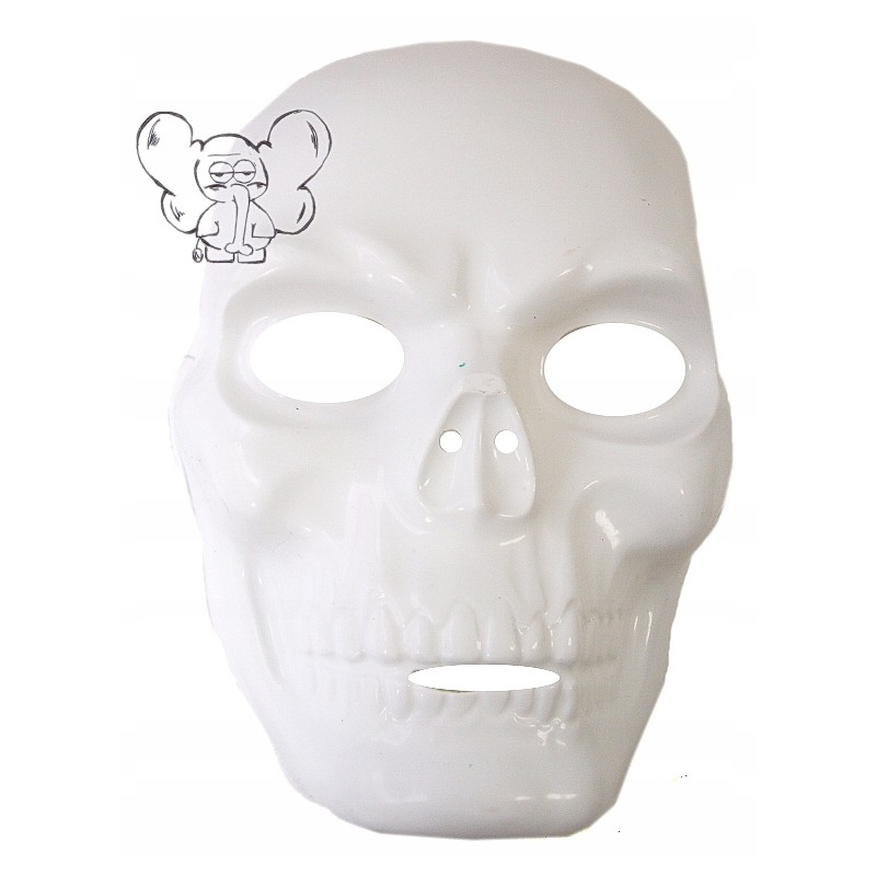 MASKA KOŚCIOTRUP TRUP SZKIELET ŚMIERĆ CZASZKA HALLOWEEN biała