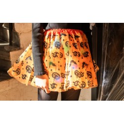 SPÓDNICZKA TIUL tiulowa halloween dynia świeci LED 30cm