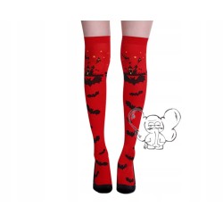 PODKOLANÓWKI zakolanówki HALLOWEEN CZERWONE 75CM