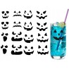 ZESTAW NAKLEJEK szklanki MINY 16sztuk HALLOWEEN