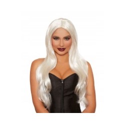 PERUKA halloween BIAŁA PROSTA 75 CM GOTH