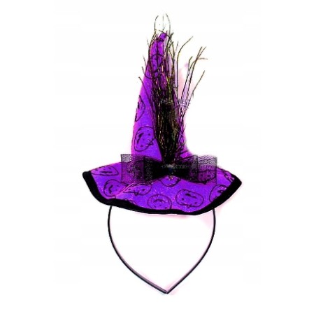 kapelusz CZAROWNICY opaska HALLOWEEN FIOLET DYNIE