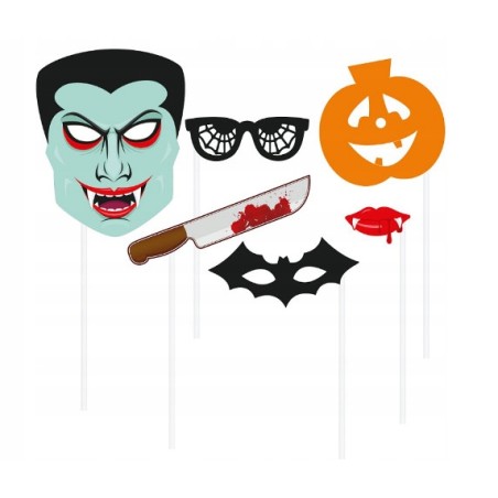 AKCESORIA FOTOBUDKA HALLOWEEN MASKI DYNIA SELFIE
