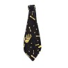 KRAWAT SATYNOWY HALLOWEEN NA GUMCE ZŁOTE KOŚCI