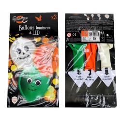 BALON BALONY LED ŚWIECĄCE HALLOWEEN CENA ZA 3 SZT
