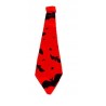 KRAWAT SATYNOWY HALLOWEEN CZERWONY NIETOPERZE