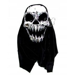 MASKA KOŚCIOTRUP TRUP SZKIELET ŚMIERĆ CZASZKA SREBRNA METALICZNA HALLOWEEN