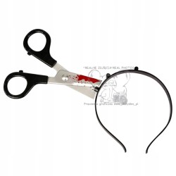 OPASKA NA GŁOWĘ WBITE KRWAWE NOŻYCZKI HALLOWEEN