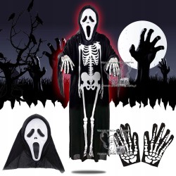 KOSTIUM SZKIELET KOŚCIOTRUP KRZYK HALLOWEEN +RCZI