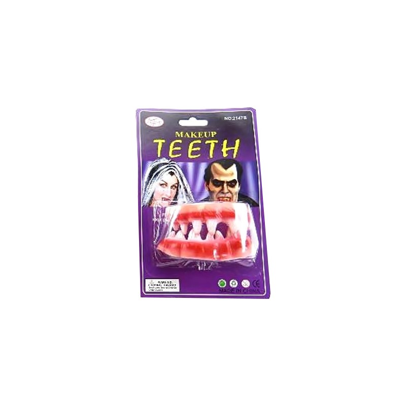 ZĘBY POTWORA ZAOSTRZONE SZCZĘKA GUMOWA HALLOWEEN ,