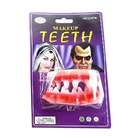 ZĘBY POTWORA ZAOSTRZONE SZCZĘKA GUMOWA HALLOWEEN ,