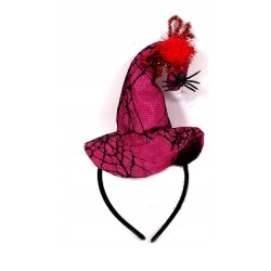 kapelusz CZAROWNICY opaska HALLOWEEN RÓŻ PAJĘCZYNA