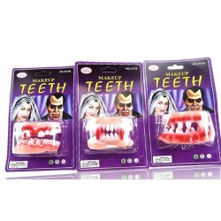 ZĘBY POTWORA ZAOSTRZONE SZCZĘKA GUMOWA HALLOWEEN ,