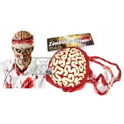 MÓZG SZTUCZNY CZAPKA ZOMBIE FLAKI HALLOWEEN