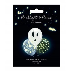 BALON BALONY HALLOWEEN FLUORESTENCYJNE ŚWIECĄCE UV