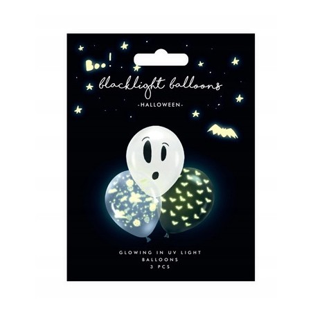 BALON BALONY HALLOWEEN FLUORESTENCYJNE ŚWIECĄCE UV
